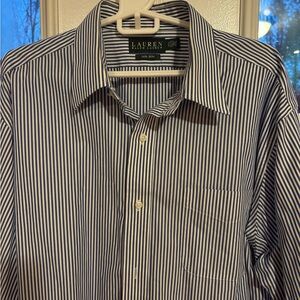 Ralph Lauren Blue and White Striped Shirt